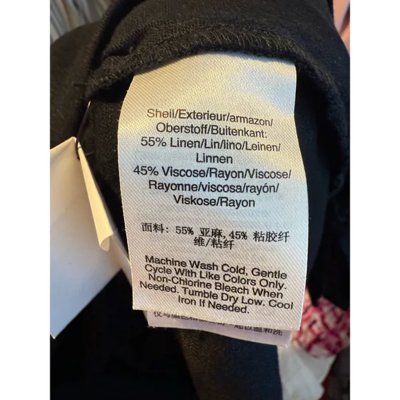 Women's DKNY Black Linen Blend Shirt Size M - Picture 5 of 5